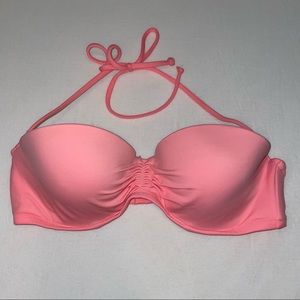 Victoria’s Secret Lined bandeau bikini with removable straps - Peach - 34C